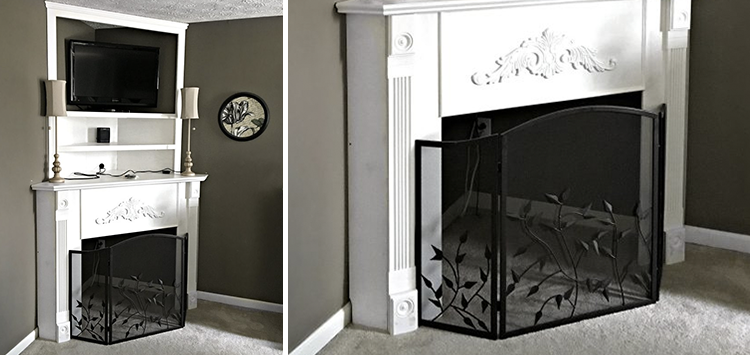 Home DIY Projects | DIY Corner Fireplace Mantle