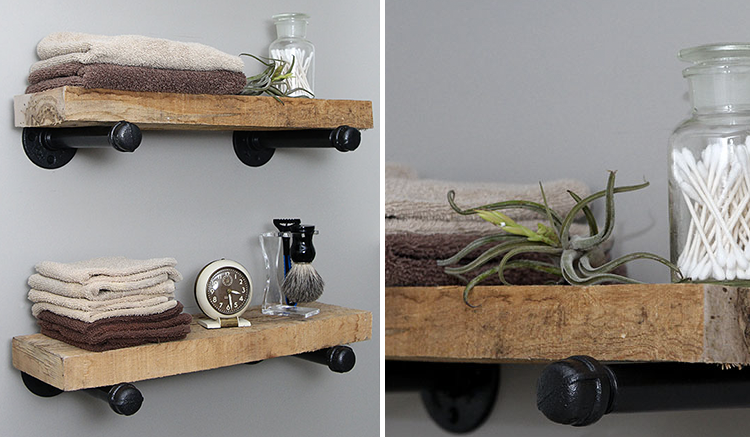 Home DIY Projects | DIY Industrial Pipe Shelves